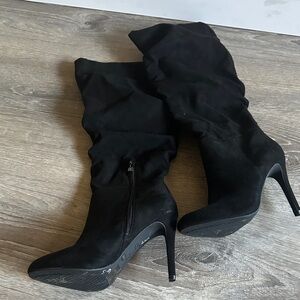 Jessica Simpson Black Slouchy Stiletto Knee Boots